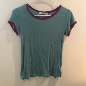 Urban Outfitters teal and red tee shirt